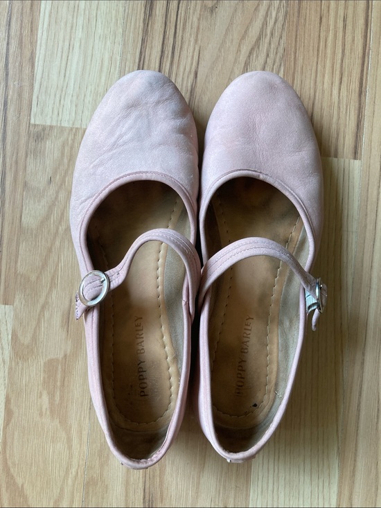 Poppy Barley Shoes - Poppy Barley Blush Modern-Day Mary Jane Suede Flats with Silver Buckle
